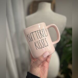 Rare Rae Dunn Butterfly kisses mug coffee tea Valentine’s gift my Valentine pink
